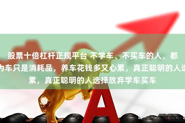 股票十倍杠杆正规平台 不学车、不买车的人，都是人间清醒，因为车只是消耗品，养车花钱多又心累，真正聪明的人选择放弃学车买车